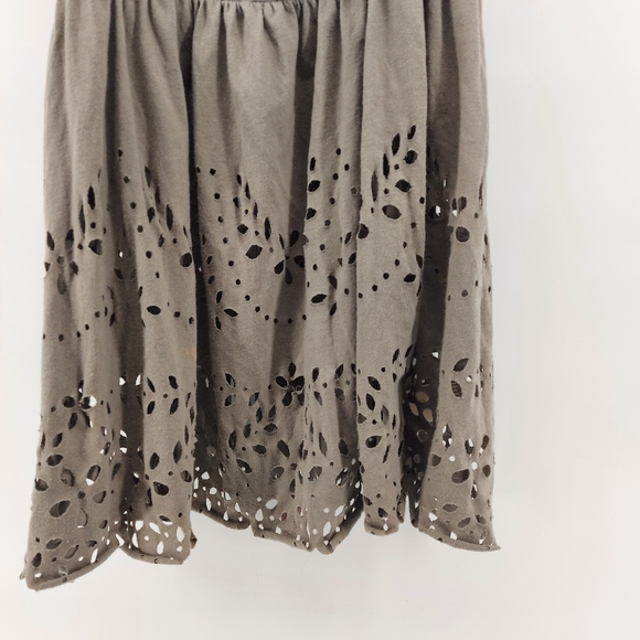 Free People Bohemian smocked Lazer cut out tank top with beading - Picture 2 of 6